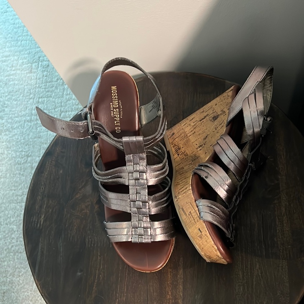 Womens pewter Wedges! Size 7.5!